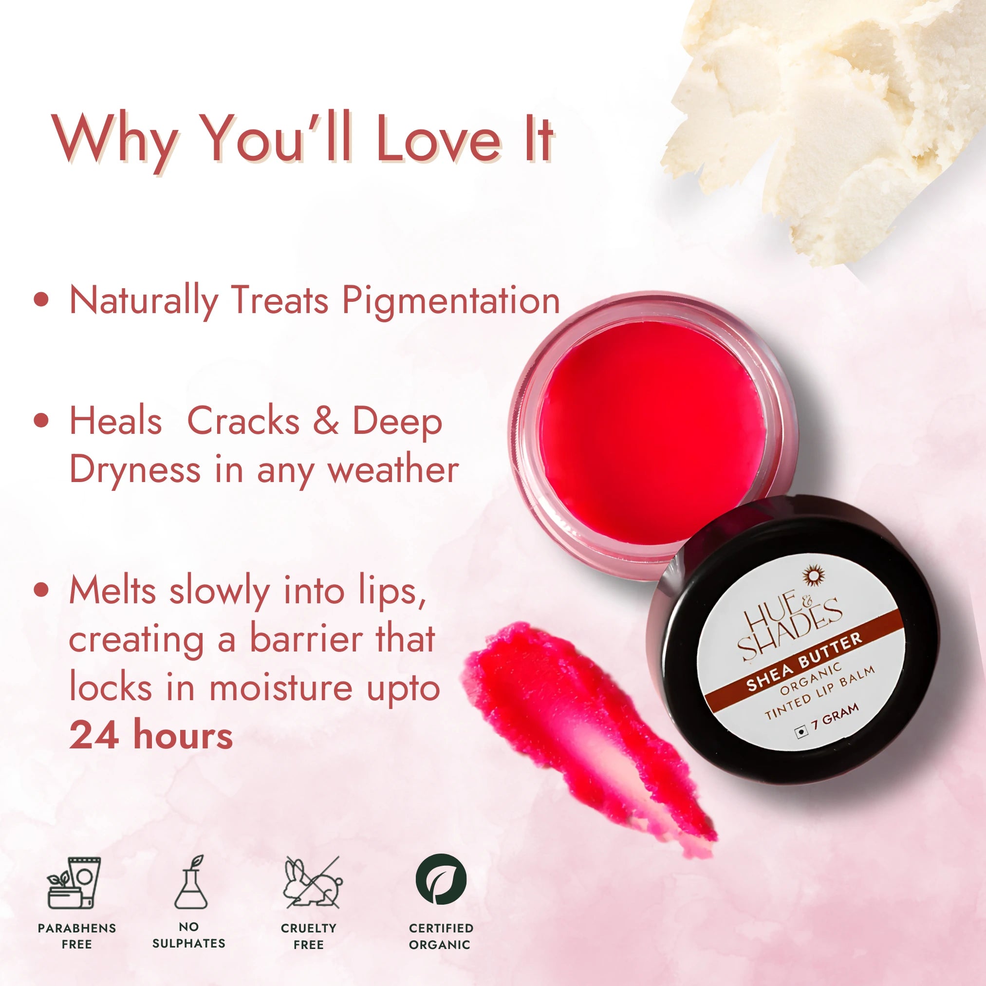 Organic Shea Butter Tinted Lip Balm