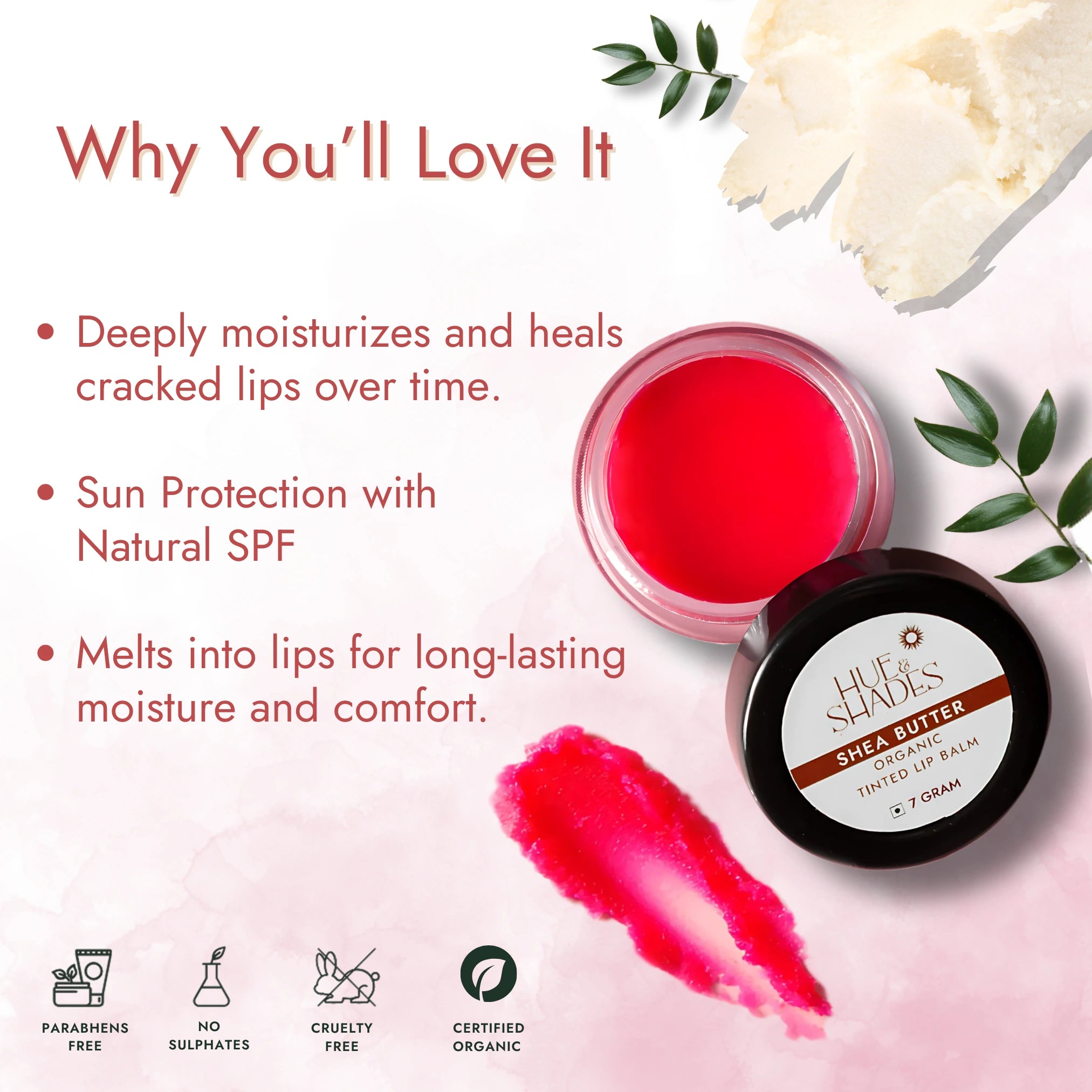 Organic Shea Butter Tinted Lip Balm