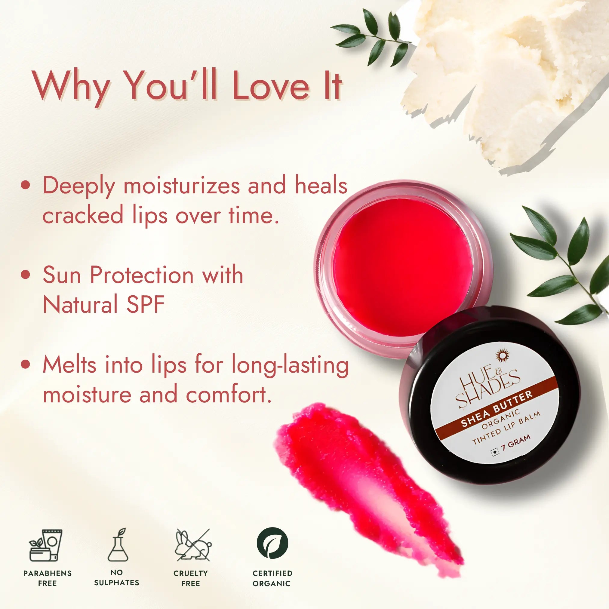 Organic Shea Butter Tinted Lip Balm